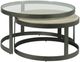 Hammary® Hidden Treasures 2-Piece Glass Top/Beige Concrete/Glass Top Nesting Coffee Table Set with Dark Gray Base-0