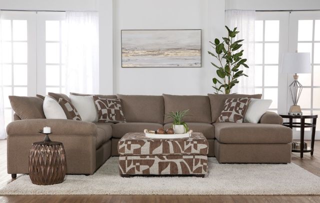 Hughes Furniture® 19900 3-Piece Cush Putty U-Shape Sectional-1