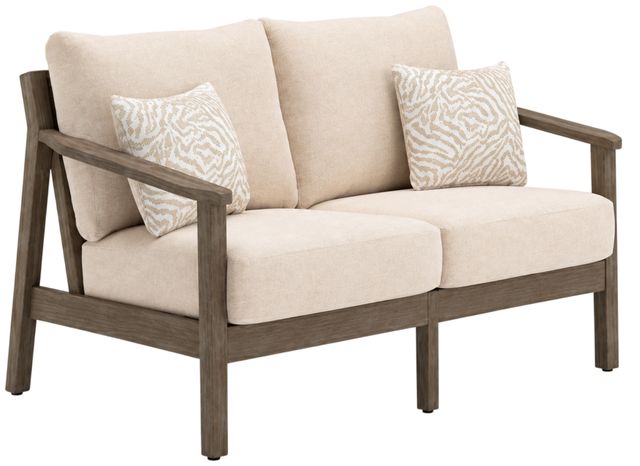 Signature Design by Ashley® Adams Lane Beige/Dark Brown Loveseat with Cushion-0