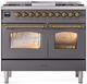 Ilve® Nostalgie II Series 40" Graphite Matte Pro Style Dual Fuel Range-0