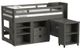 Elements International Cali Kids Gray Full Junior Loft with Staircase-0