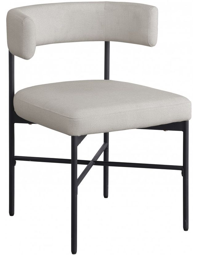 Meridian Furniture Rivage Beige/Matte Black Upholstered Dining Side Chair-0