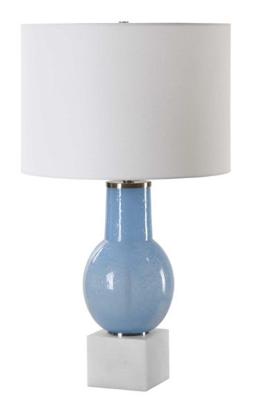 Uttermost® Clear Sky Blue Glass Table Lamp-3