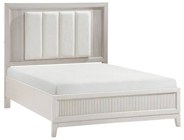 Homelegance® Florence Antique White/Ivory Queen Upholstered Panel Bed-0