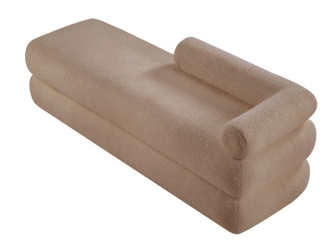Meridian Furniture Kennedy Beige Teddy Fabric Bench-2