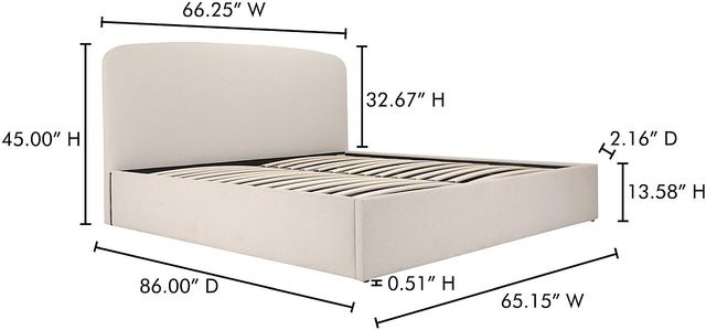 Moe's Home Collection Joan Cream Queen Storage Bed-2