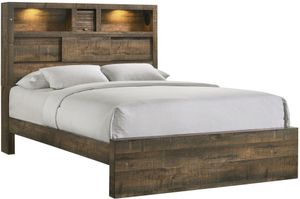 Elements International Bailey Drift Queen Bookcase Bed