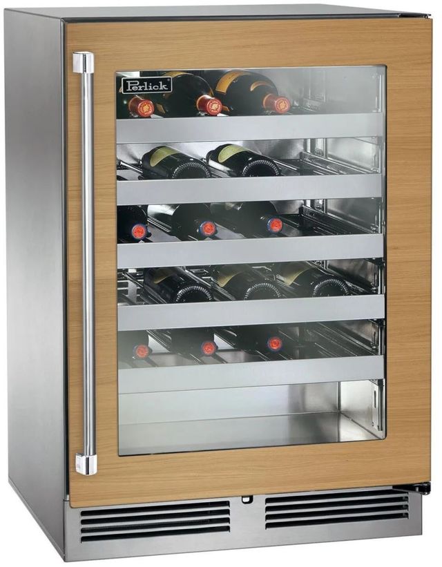 Perlick® Signature Series Panel Ready 24" Right Hinge Wine Reserve Glass Door-1