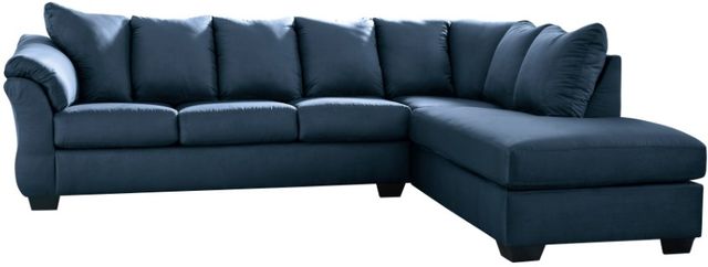 Signature Design by Ashley® Darcy 2-Piece Blue Sectional with Ottoman-1