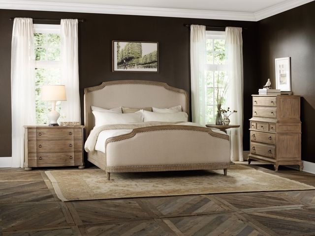 Hooker® Furniture Corsica Light Natural Acacia Queen Upholstery Shelter Bed-2
