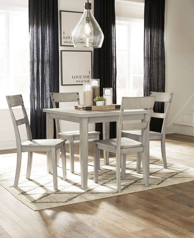 Signature Design by Ashley® Loratti 5-Piece Gray Dining Table Set-3