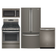 GE Slate Kitchen Package with French Door Bottom Mount Freezer Refrigerator-0