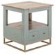 International Furniture Direct Timber Forest Green End Table-0