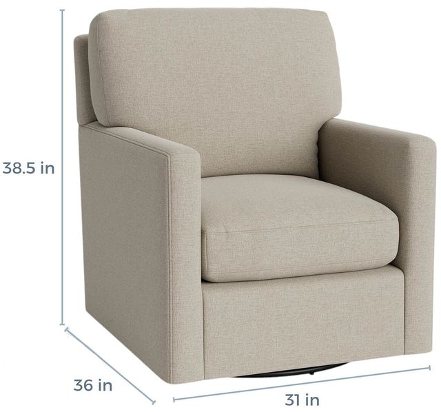 Bassett® Furniture Customizable Trent Track Arm Swivel Chair-4