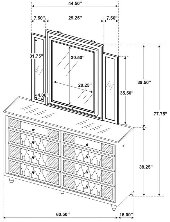 Coaster® Lorient Camel/Ivory Dresser and Mirror-2
