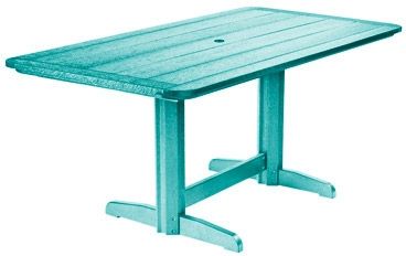 C R Plastics 72" Turquoise Rectangular Dining Table-0