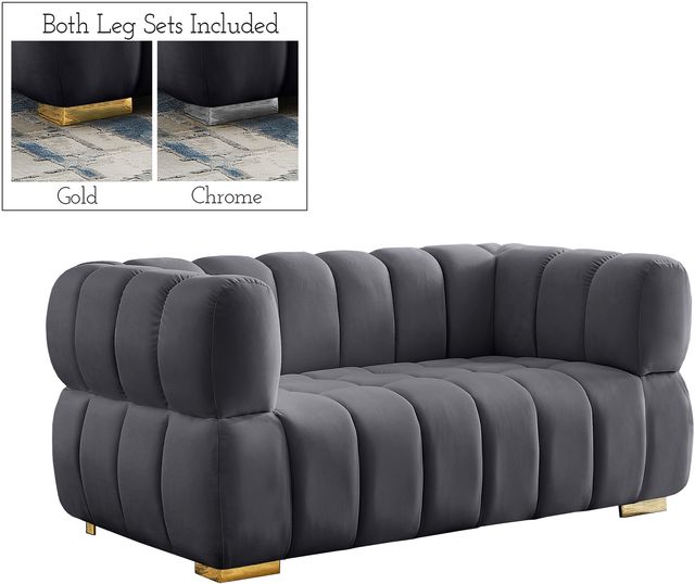 Meridian Furniture Gwen Grey Velvet Loveseat-0