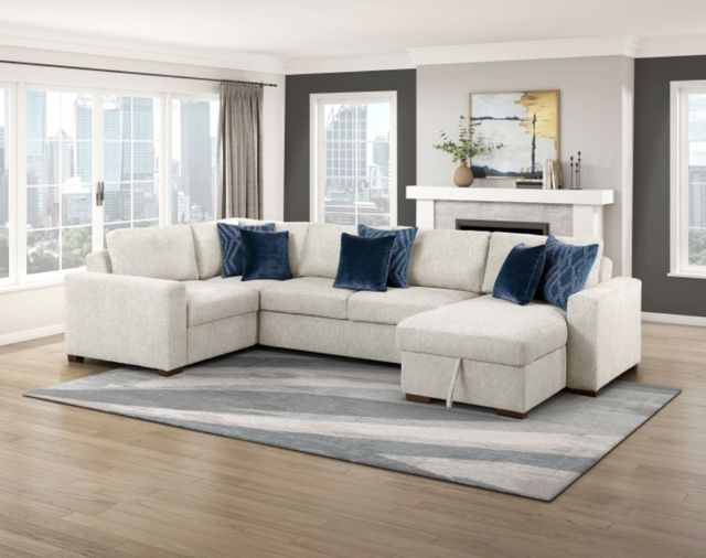 Homelegance® Isla 4-Piece Beige Sectional with Convertible and Reversible Chaise-1