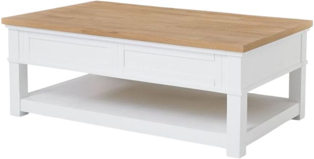 Signature Design by Ashley® Ashbryn Natural Coffee Table with White Base-3
