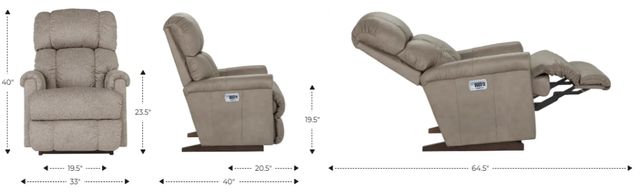 La-Z-Boy® Pinnacle Umber Leather Power Rocking Recliner with Headrest and Lumbar-1