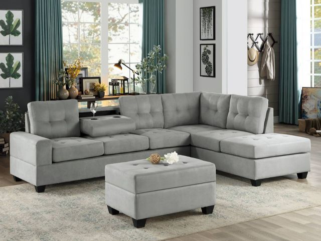 Homelegance® Maston 2-Piece Gray Right-Arm Facing Reversible Sectional-1