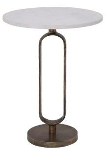 Renwil® Irene 2-Piece Natural White Nesting Table with Brass Base-2