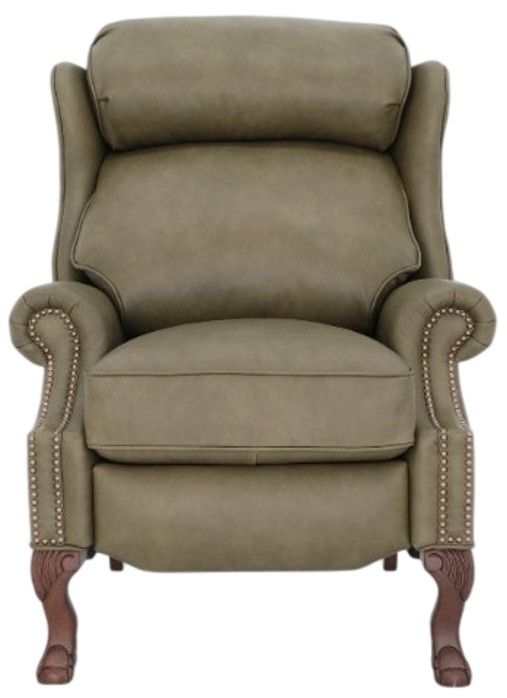 BarcaLounger® Danbury Oasis Olive Leather Manual Recliner-3