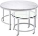 Bassett Mirror Jadyn White/Clear Nesting Table with Chrome Base-0