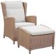 John Thomas Furniture® Parks Brown and White Rattan Outdoor Biscayne Lounge Chair with Footstool-0