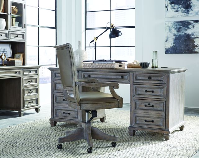 Magnussen Home® Lancaster Dovetail Grey Swivel Chair-4