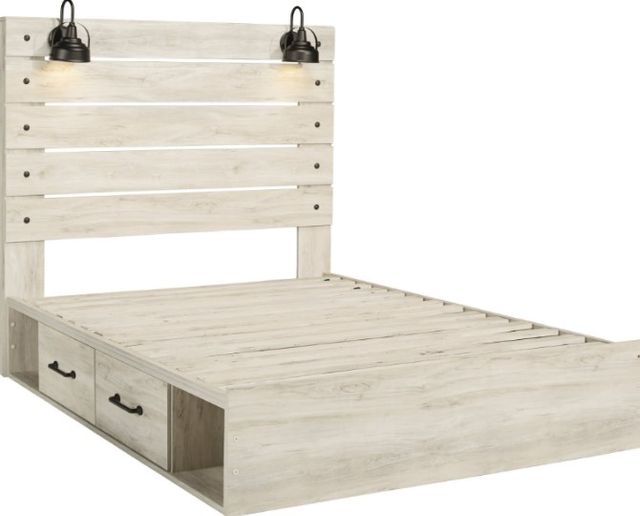 Signature Design by Ashley® Cambeck 4-Piece Whitewash King Storage Panel Bed Set-1