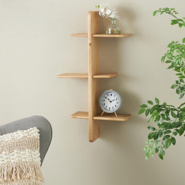 Deco Marche Light Brown 6-Wall Shelf-3