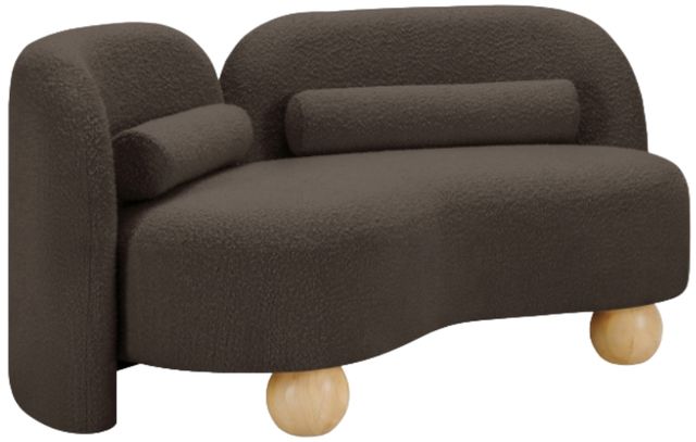 Meridian Furniture Daphne Brown 64" Boucle Fabric Loveseat-0