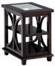 Jofran Inc. Panama Glass Top Chairside Table with Brown Base-0