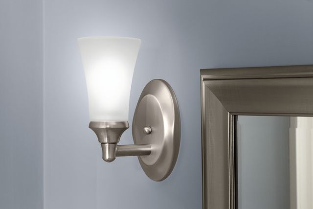 Moen® Eva™ Brushed Nickel One Globe Bath Light-1