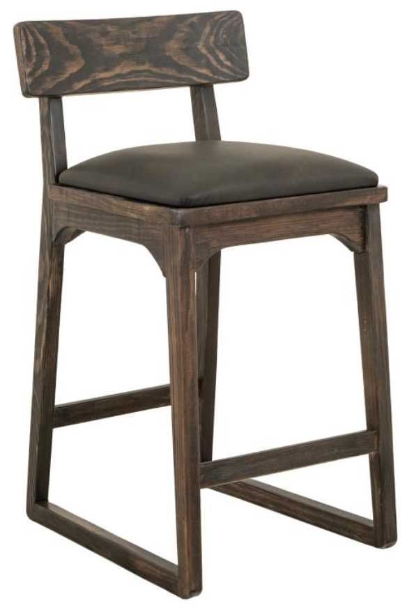 International Furniture Direct Balam Black/Stained Dark Upholstered Barstool-0