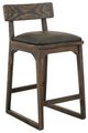 International Furniture Direct Balam Black/Stained Dark Upholstered Barstool-0