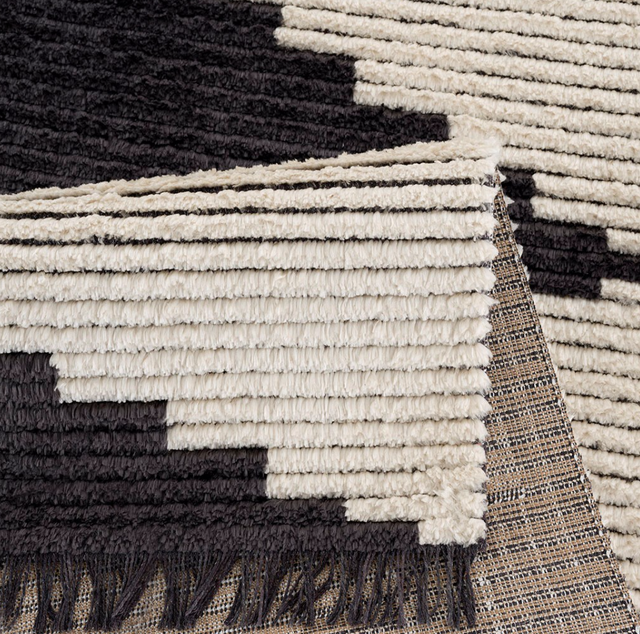 Olliix by Madison Park Amanda Black/Ivory Modern Area Rug-2