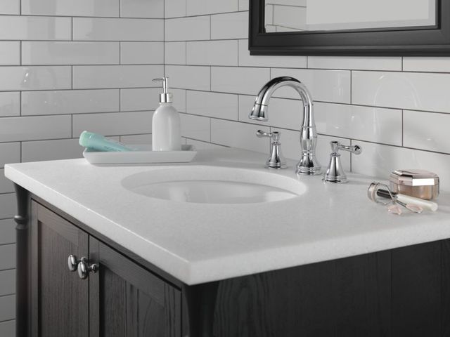 Delta Cassidy® Chrome 2-Handle Pull Down Bathroom Faucet Trim-1