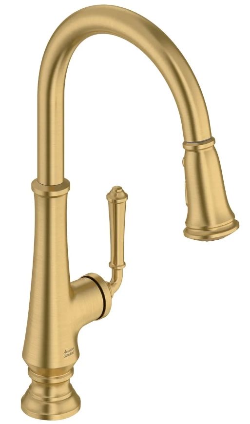 American Standard Delancey® Brushed Cool Sunrise Single-Handle Pull-Down Dual Spray Function Kitchen Faucet-0