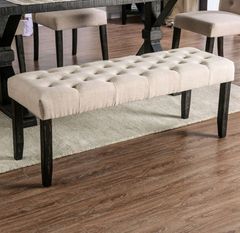 Furniture of America® Alfred Ivory/Antique Black Bench