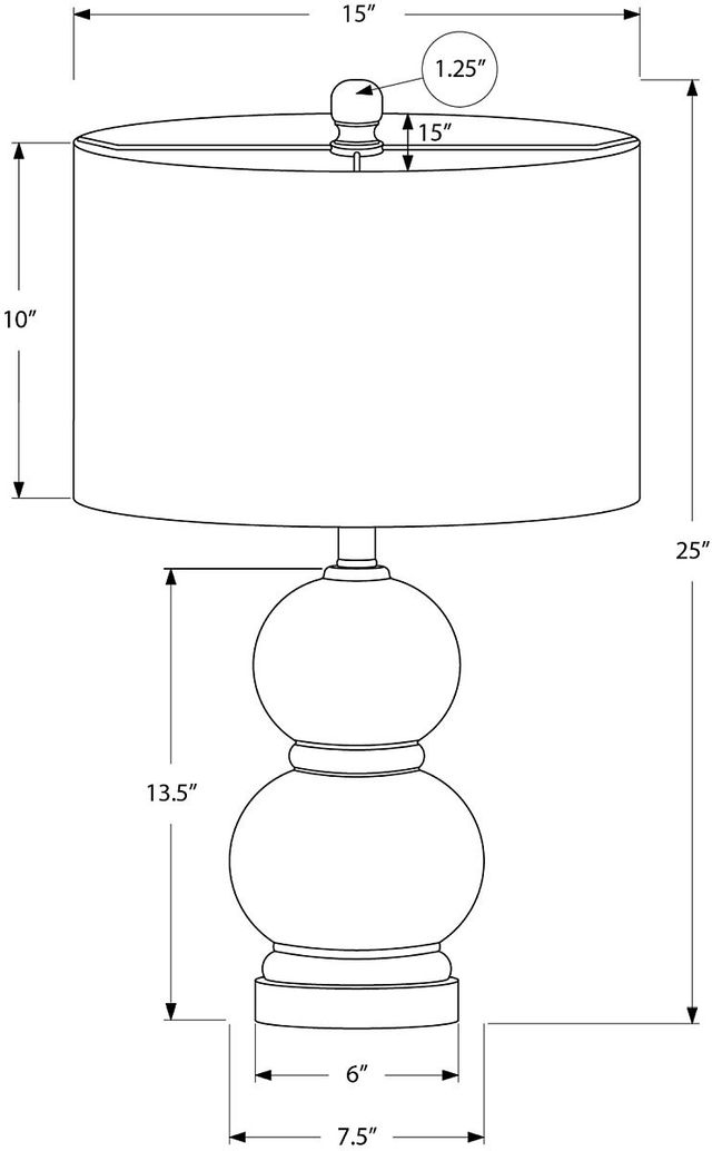 Monarch Specialties Inc. Cream Ceramic Table Lamp with Clear Base-1