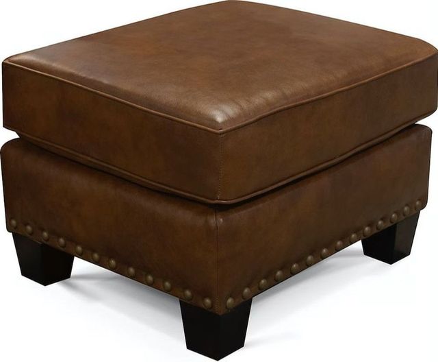 England Furniture Salem Leather Ottoman with Nailhead Trim-0