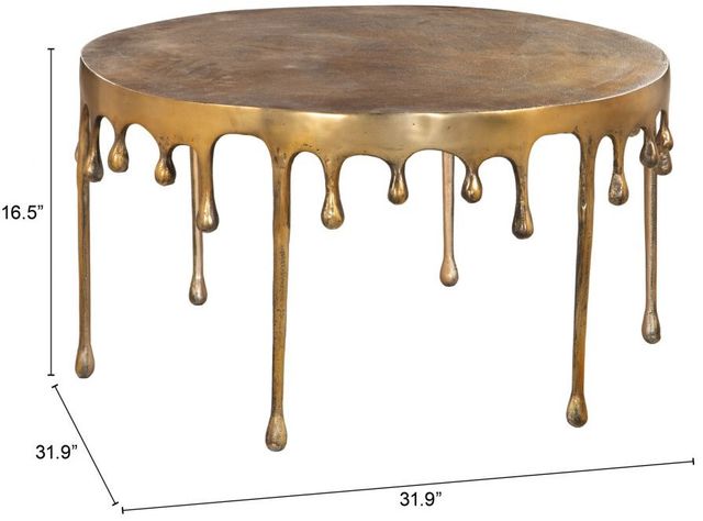 Zuo® Modern Drip Antique Brass Coffee Table-1