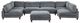 Furniture of America® Dagenham 7-Piece Gray U-Shape Sectional with Ottoman-0