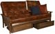 Kodiak Furniture Tucson Oregon Trail Saddle/Rustic Walnut Queen Storage Futon with Mattress-0