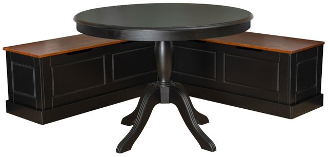 Linon Norah 2-Piece Black/Walnut Dining Nook Set-0