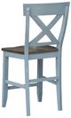 Cottage Creek Furniture Beach View Brown/Distressed Blue Counter Dining Chair-1