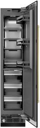 ZLINE Autograph Edition 18 in. 8.6 Cu. Ft. Right Hinge Column Freezer in Black Stainless Steel with Graphite Gray Interior and Champagne Bronze Accents-1