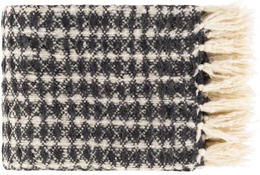 Surya Boris Charcoal 50"x60" Throw Blanket-0